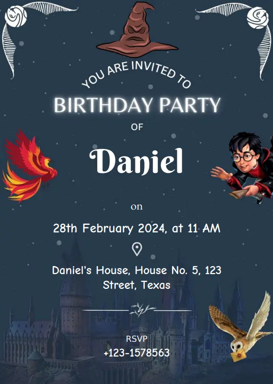 Harry Potter Birthday Invitation template